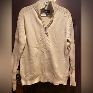 H&M L.O.G.G. Men’s Quarter-Zip Pullover Sweater – White, Large